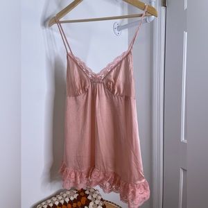 Victoria's Secret Pink Lace Trim Chemise